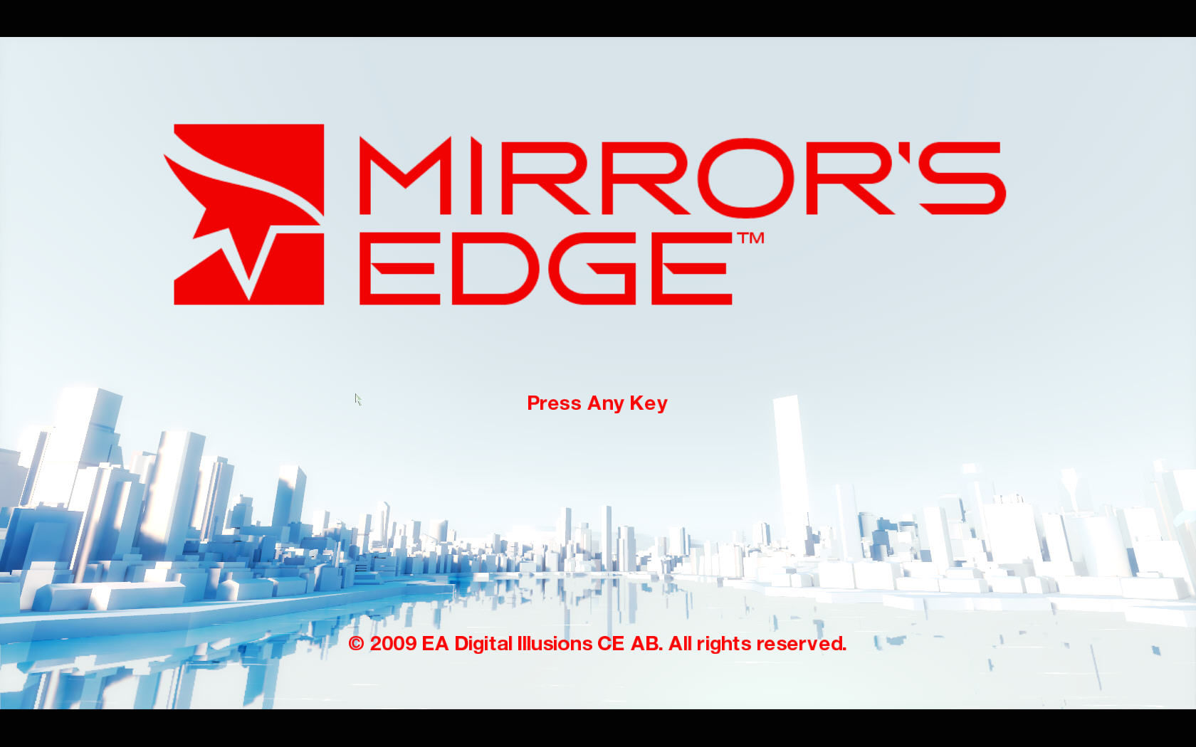 Mirror's Edge main menu photo.